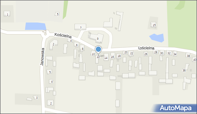 Żuraw, Kościelna, 12, mapa Żuraw