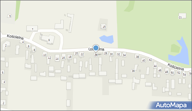 Żuraw, Kościelna, 26, mapa Żuraw