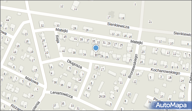 Żuromin, Kochanowskiego Jana, 30, mapa Żuromin