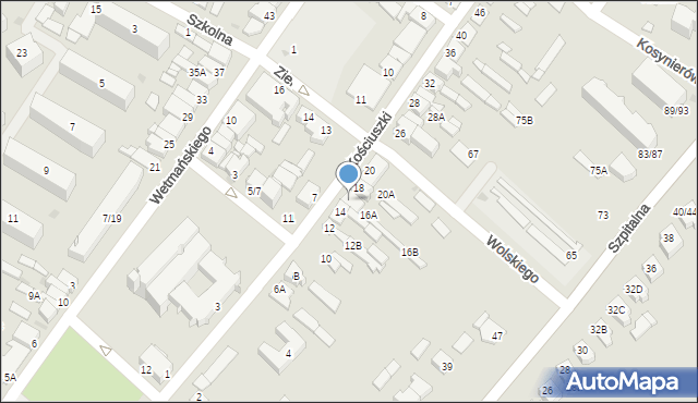 Żuromin, Kościuszki Tadeusza, gen., 16, mapa Żuromin