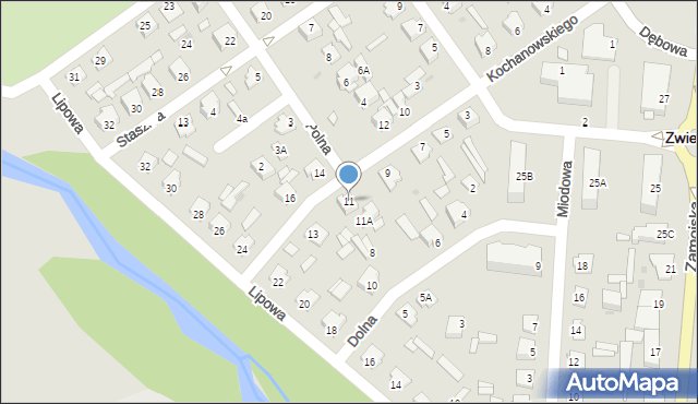 Zwierzyniec, Kochanowskiego Jana, 11, mapa Zwierzyniec