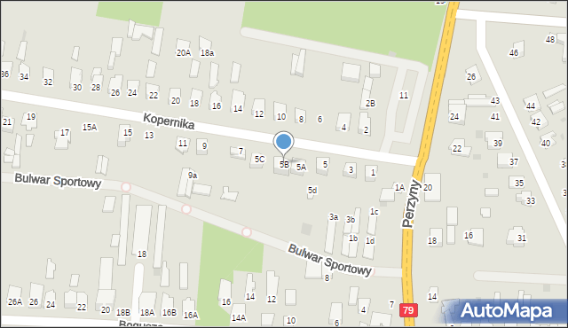 Zwoleń, Kopernika Mikołaja, 5B, mapa Zwoleń