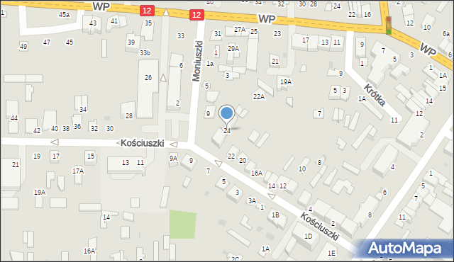 Zwoleń, Kościuszki Tadeusza, gen., 24, mapa Zwoleń