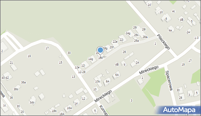 Żyrardów, Konopnickiej Marii, 16k, mapa Żyrardów