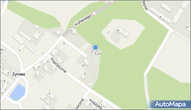 Żyrowa, Korfantego Wojciecha, 12a, mapa Żyrowa