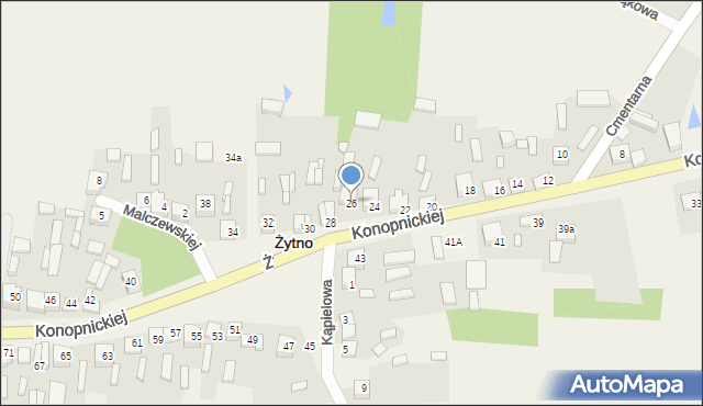 Żytno, Konopnickiej Marii, 26, mapa Żytno