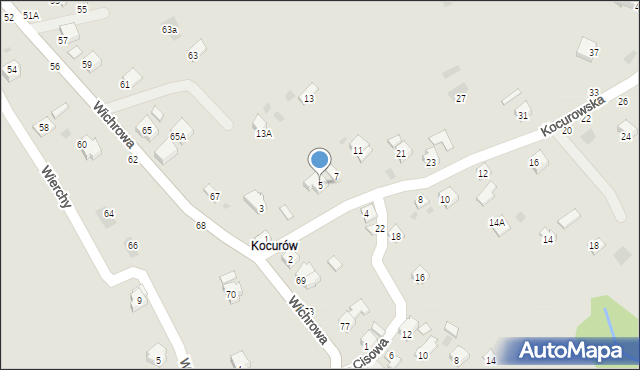 Żywiec, Kocurowska, 5, mapa Żywiec