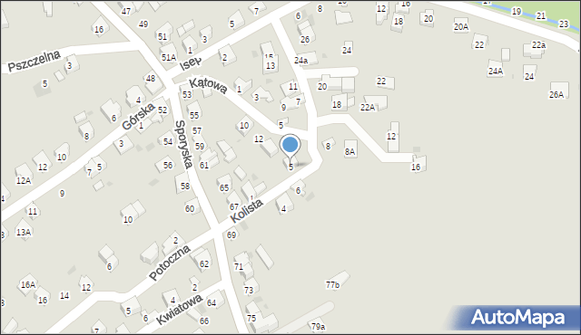 Żywiec, Kolista, 5, mapa Żywiec