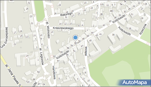 Żywiec, Kościuszki Tadeusza, gen., 52, mapa Żywiec