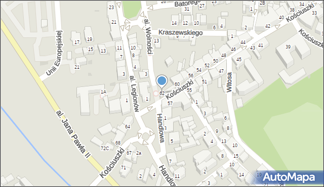 Żywiec, Kościuszki Tadeusza, gen., 62, mapa Żywiec