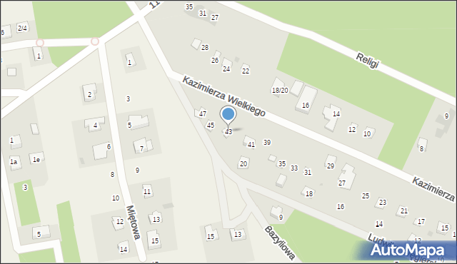 Aleksandrów Łódzki, Króla Kazimierza Wielkiego, 43, mapa Aleksandrów Łódzki