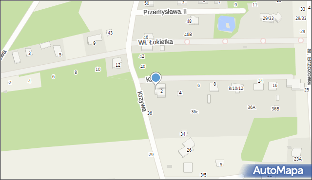 Aleksandrów Łódzki, Krzywa, 38, mapa Aleksandrów Łódzki