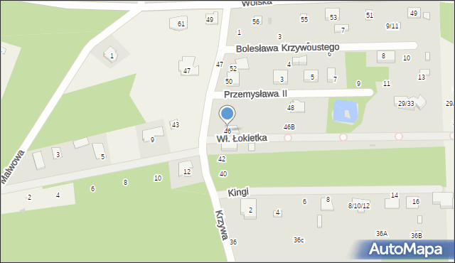 Aleksandrów Łódzki, Krzywa, 46, mapa Aleksandrów Łódzki