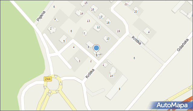 Aleksandrowo, Krótka, 9, mapa Aleksandrowo