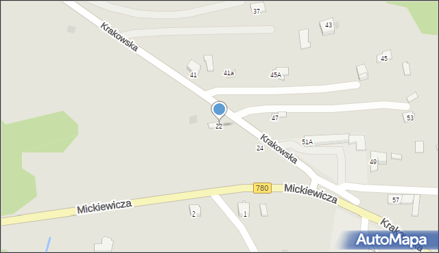 Alwernia, Krakowska, 22, mapa Alwernia