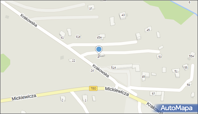 Alwernia, Krakowska, 47, mapa Alwernia
