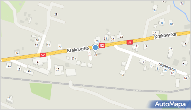 Andrychów, Krakowska, 13, mapa Andrychów