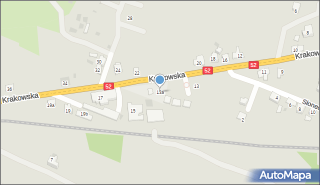 Andrychów, Krakowska, 13a, mapa Andrychów