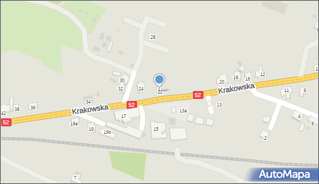 Andrychów, Krakowska, 22, mapa Andrychów