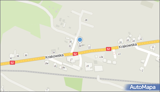 Andrychów, Krakowska, 24, mapa Andrychów