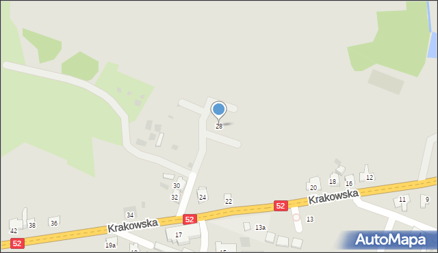 Andrychów, Krakowska, 28, mapa Andrychów