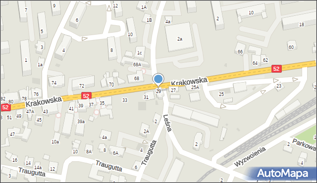 Andrychów, Krakowska, 29, mapa Andrychów