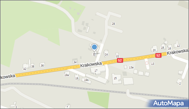 Andrychów, Krakowska, 32, mapa Andrychów