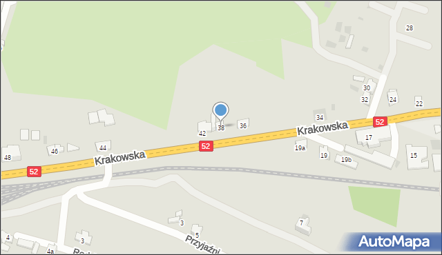 Andrychów, Krakowska, 38, mapa Andrychów