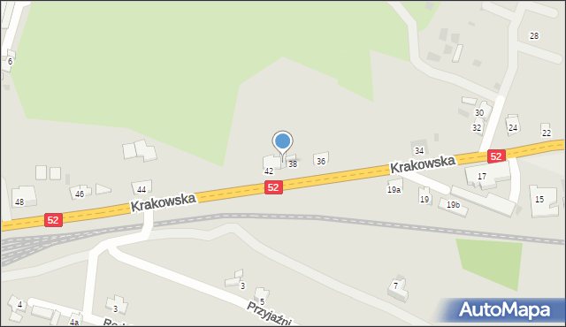 Andrychów, Krakowska, 40, mapa Andrychów