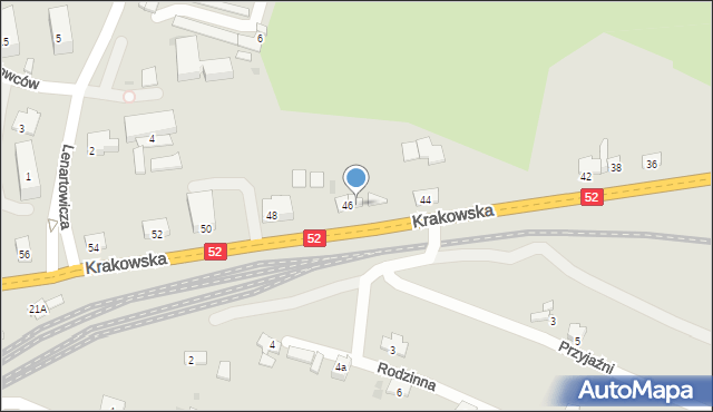 Andrychów, Krakowska, 46A, mapa Andrychów