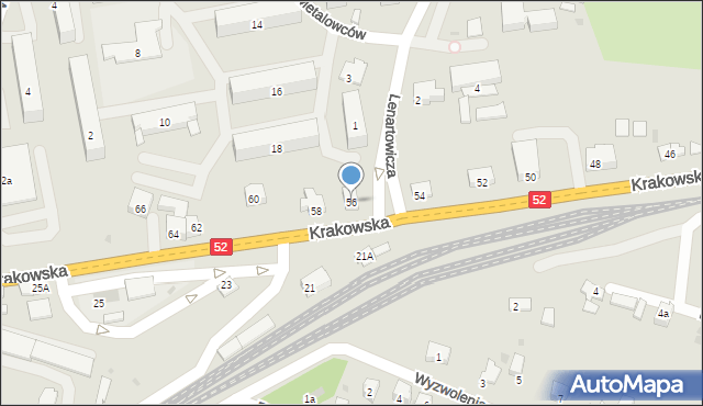 Andrychów, Krakowska, 56, mapa Andrychów