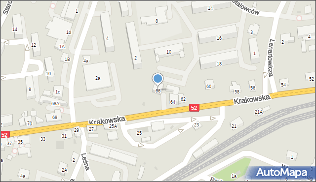 Andrychów, Krakowska, 66, mapa Andrychów