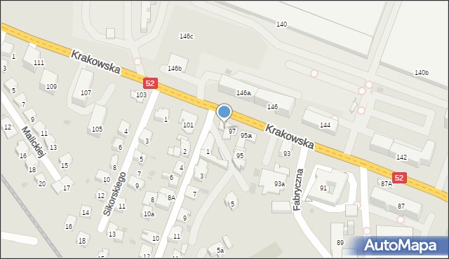 Andrychów, Krakowska, 99, mapa Andrychów