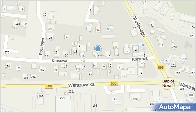 Babice Nowe, Kresowa, 12, mapa Babice Nowe