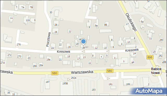 Babice Nowe, Kresowa, 16, mapa Babice Nowe