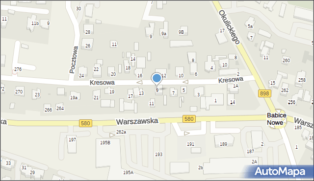 Babice Nowe, Kresowa, 9, mapa Babice Nowe