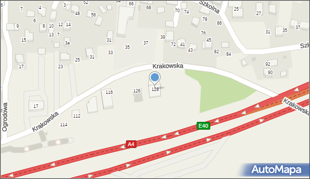 Balice, Krakowska, 128, mapa Balice