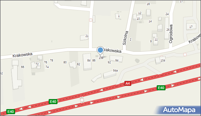 Balice, Krakowska, 139, mapa Balice