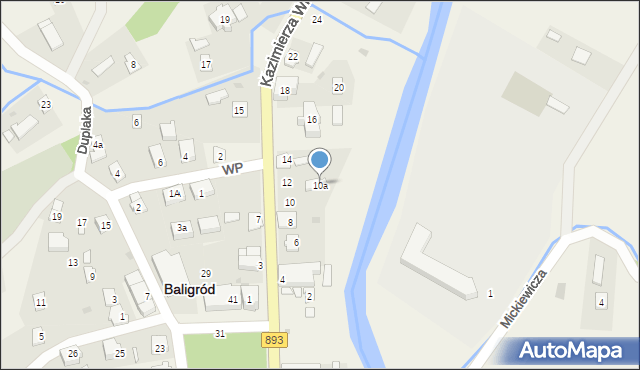Baligród, Króla Kazimierza Wielkiego, 10a, mapa Baligród