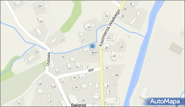 Baligród, Króla Kazimierza Wielkiego, 15, mapa Baligród