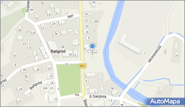 Baligród, Króla Kazimierza Wielkiego, 2, mapa Baligród