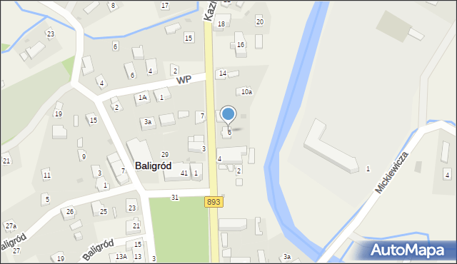 Baligród, Króla Kazimierza Wielkiego, 6, mapa Baligród