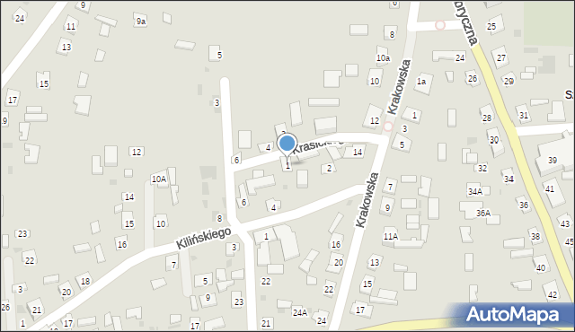 Baranów Sandomierski, Krasickiego Ignacego, bp., 1, mapa Baranów Sandomierski