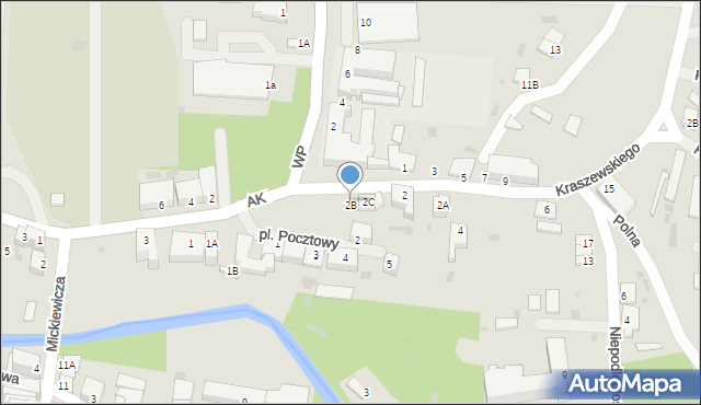 Barczewo, Kraszewskiego Józefa Ignacego, 2B, mapa Barczewo