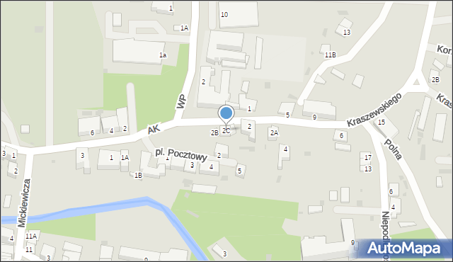 Barczewo, Kraszewskiego Józefa Ignacego, 2C, mapa Barczewo