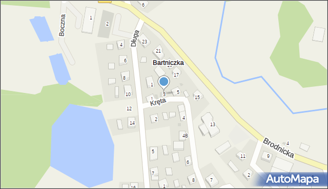 Bartniczka, Kręta, 3, mapa Bartniczka