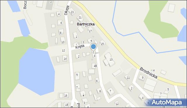 Bartniczka, Kręta, 4a, mapa Bartniczka