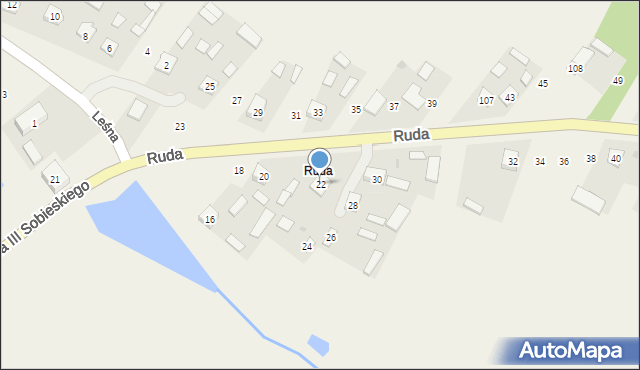 Basznia Dolna, Króla Jana III Sobieskiego, 22, mapa Basznia Dolna