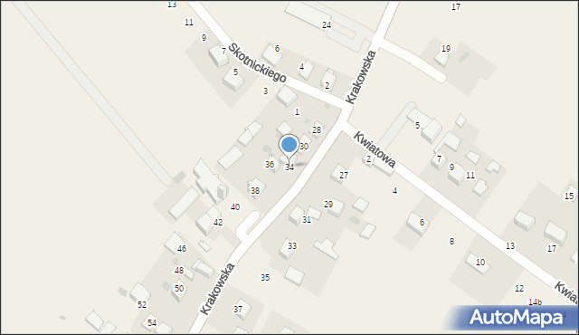 Bębło, Krakowska, 34, mapa Bębło