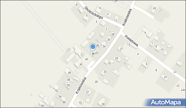 Bębło, Krakowska, 38, mapa Bębło